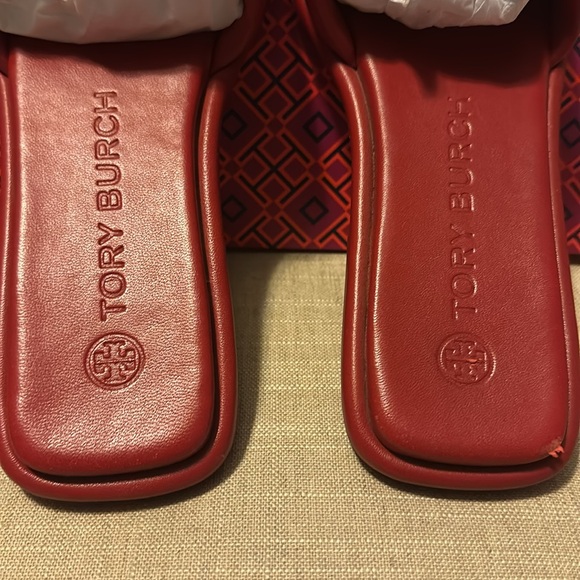 Tory Burch Red T Sport Slide Sandals - Picture 4 of 7